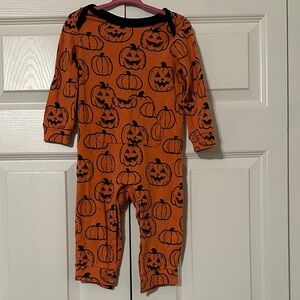Orange Pumpkin Print Baby Onesie